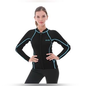 GoldFin Wetsuit Top Women, 2mm Wetsuits Jacket Long Sleeve Neoprene Tops Size Sm